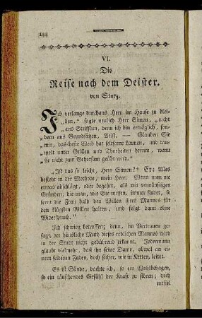 VI. Die Reise nach dem Deister.