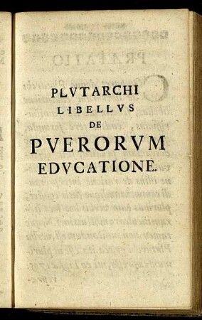 Plutarchi Libellus De Puerorum Educatione.