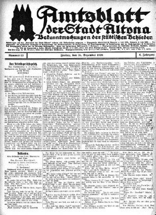 Nummer 53 : Freitag, den 31. Dezember 1926