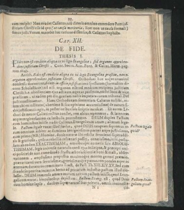 Cap. XII. De Fide.