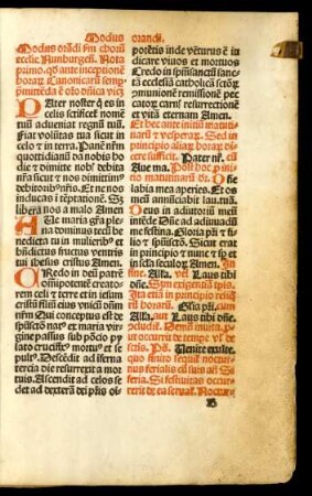 Modus orandi secundum chorum ecclesie Nunburgensis.