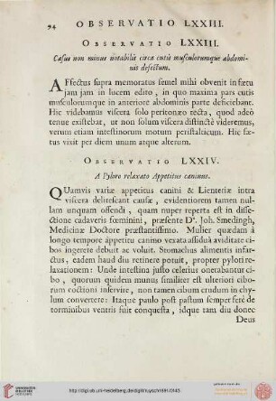 Observatio LXXIV
