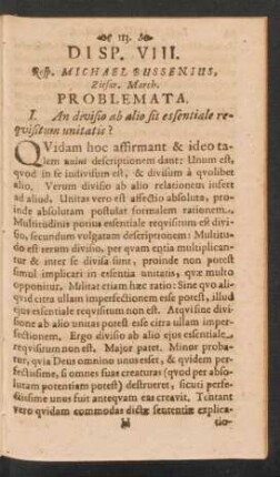 Disp. VIII. Resp. Michael Bussenius