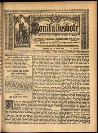 Erste Ausgabe vom Sonntag, den 23. August 1908.