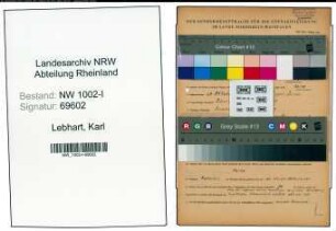Entnazifizierung Karl Lebhart , geb. 27.10.1907 (Buchhalter)