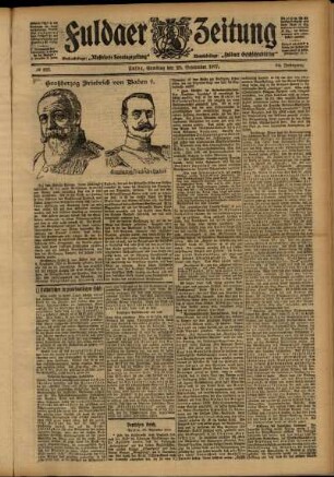Erste Ausgabe vom Samstag, den 28. September 1907.