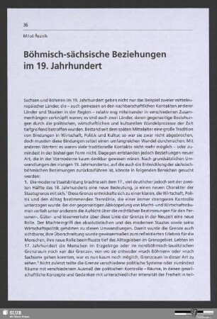 Böhmisch-sächsische Beziehungen im 19. Jahrhundert
