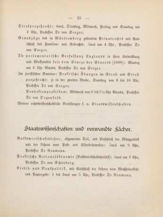 15-17, Staatswissenschaften und verwandte Fächer