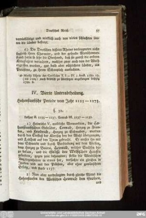 IV. Vierte Unterabtheilung. Hohenstaufische Periode vom Jahr 1125-1273.