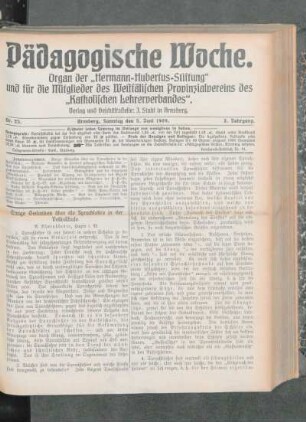 Einige Gedanken über die Sprachlehre in der Volksschule