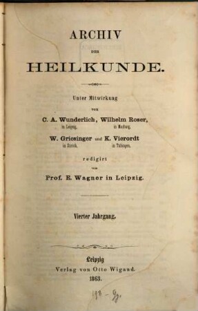 Archiv der Heilkunde. 4, 4. 1863