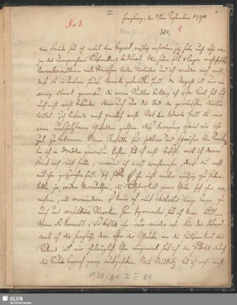 1. Brief Novalis an seinen Vater Hardenberg, Heinrich Ulrich Erasmus von, 01.09.1798