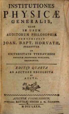 Institutiones Physicae Generalis