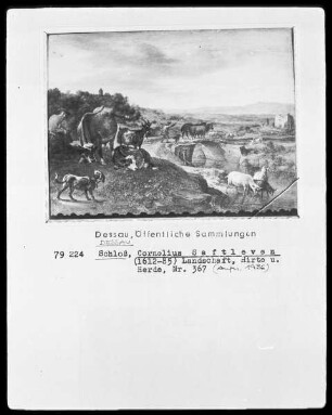 Landschaft mit Hirte und Herde