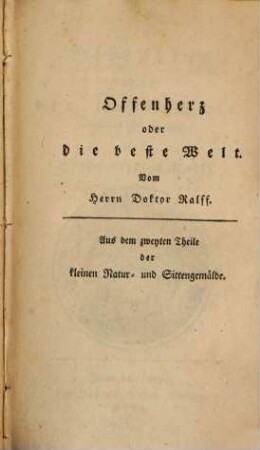 Offenherz oder die beste Welt
