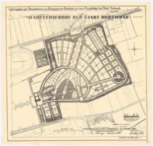 Hauptfriedhof Dortmund: Grundriss 1:2500