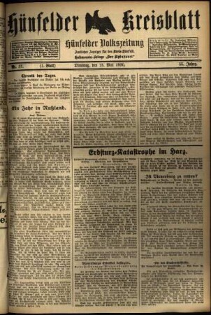 Erste Ausgabe vom Dienstag, den 13. Mai 1930.