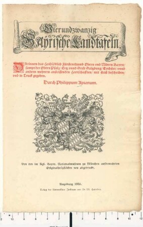 Vierundzwanzig Bayrische Landtafeln : [Gewidmet] Alberto Com. Palatino Rheni
