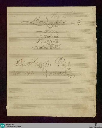 Quintets. Arr - Don Mus.Ms. 1584 : ob, vl, vla (2), vlc; C; BenP deest