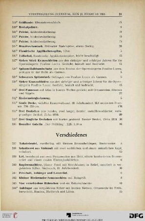 Verschiedenes (Nr. 337-376)