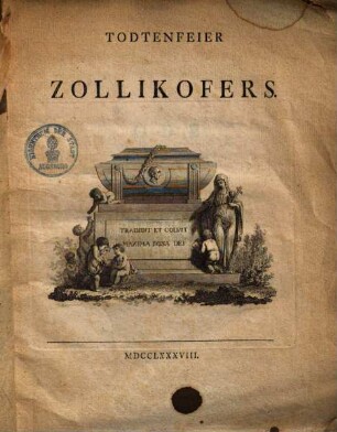 Todtenfeier Zollikofers
