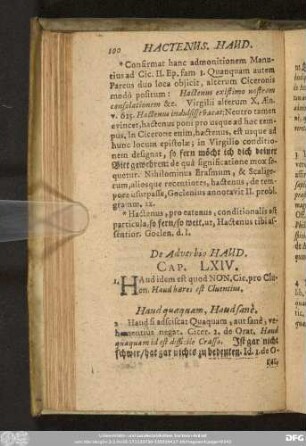 De Adverbio Haud. Cap. LXIV.