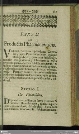 Pars II. De Productis Pharmaceuticis