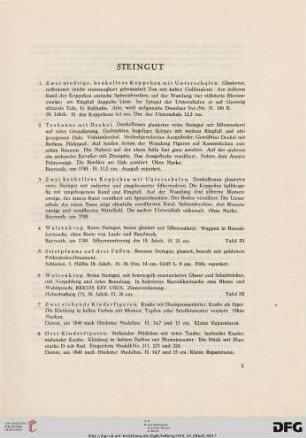 Steingut (Nr. 1-25)