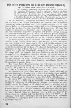 Die ersten Vorläufer der deutschen Bauernbefreiung