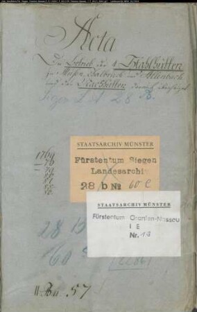 Nachhüttungen auf den vier gewerkschaftlichen Stahlhütten zu Müsen, Dahlbruch und Allenbach