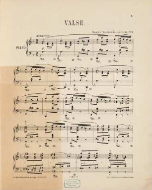 Valse et mazurka : pour piano ; oeuv. 46. 1, Valse