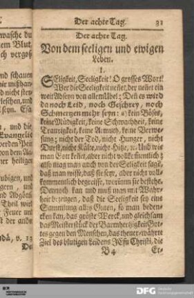 Der achte Tag. Von dem seeligen und ewigen Leben.
