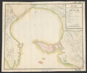 Plan de la ville, château et port de Siracuse
