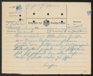 Brief von Otto Brahm an Gerhart Hauptmann