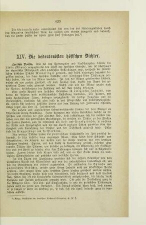 XIV. Die bedeutendsten höfischen Dichter