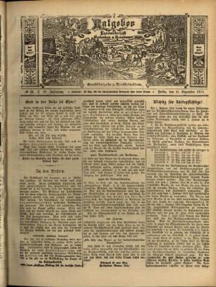 Ausgabe vom Sonntag, den 31. Dezember 1911.