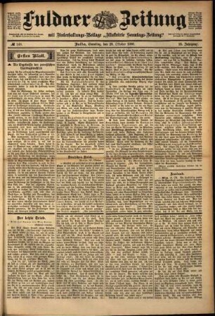 Erste Ausgabe vom Samstag, den 29. Oktober 1898.
