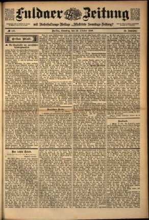 Erste Ausgabe vom Samstag, den 29. Oktober 1898.
