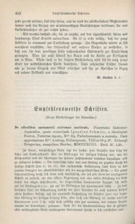 452-464 Empfehlenswerthe Schriften