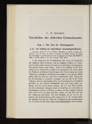 C. II. Abschnitt: Geschichte des jüdischen Gottesdienstes.
