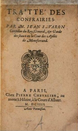 Traitté des confrairies