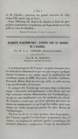 Éléments d´arithmétique, exposés sans le secours de l´algèbre.