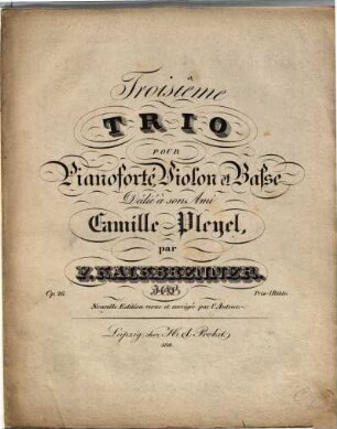 Troisième trio pour pianoforté, violon et basse : op. 26