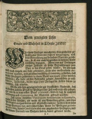 Dem geneigten Leser Gnade und Wahrheit in Christo Jesu!