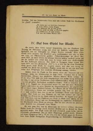 IV. Auf dem Gipfel der Macht.