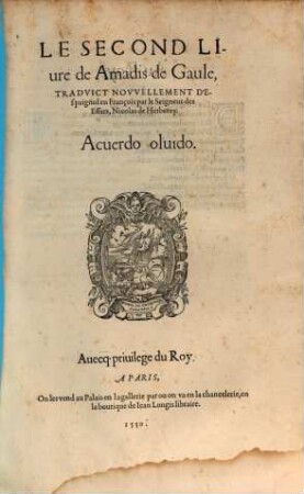 Le ... livre de Amadis de Gaule, 2