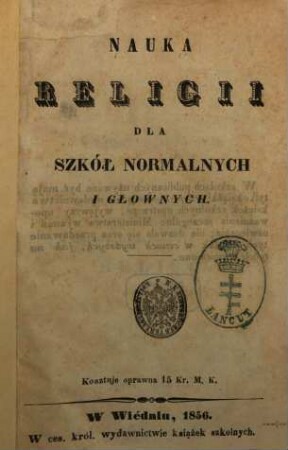 Nauka religii dla szkół normalnych i głównych