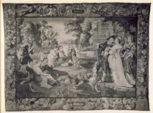 Bildteppich mit einer Parkszene nach Rubens