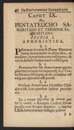 Sectio I. Aphoristica