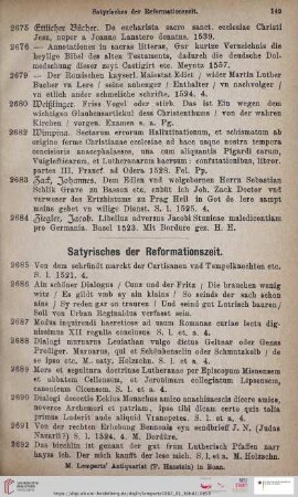 Satyrisches der Reformationszeit (Nr. 2685 - 2739)